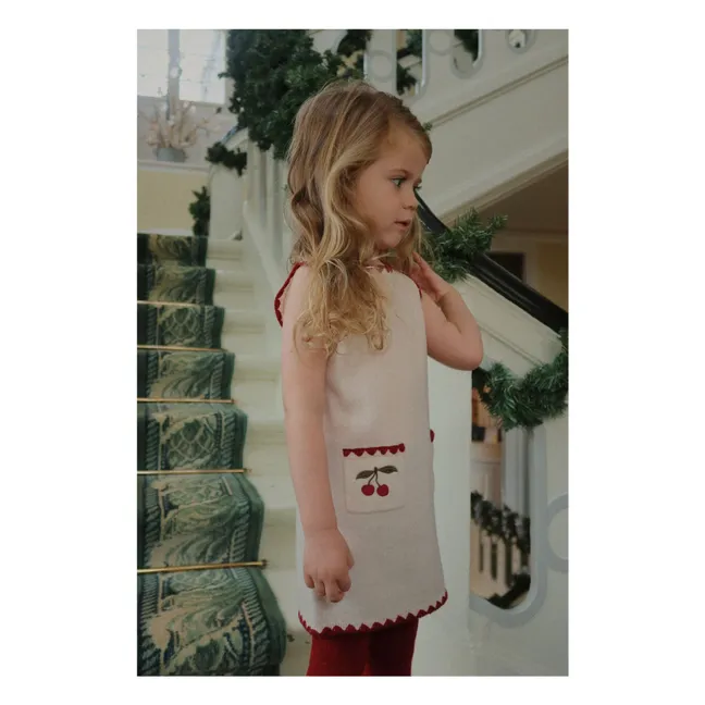Robe Collette Cerises Laine | Ecru