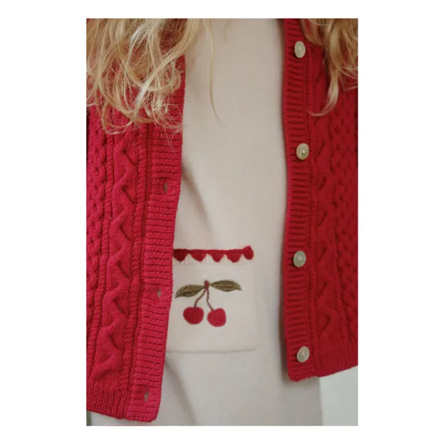 Robe Collette Cerises Laine | Ecru