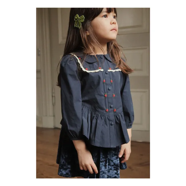 Carlito Velvet skirt Recycled fibers | Navy blue