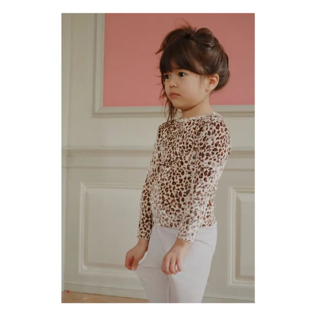 T-shirt Carlito Léopard Velours Fibres Recyclées | Beige