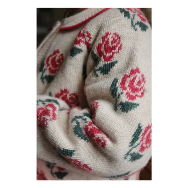 Belou Roses Wool Cardigan | Ecru