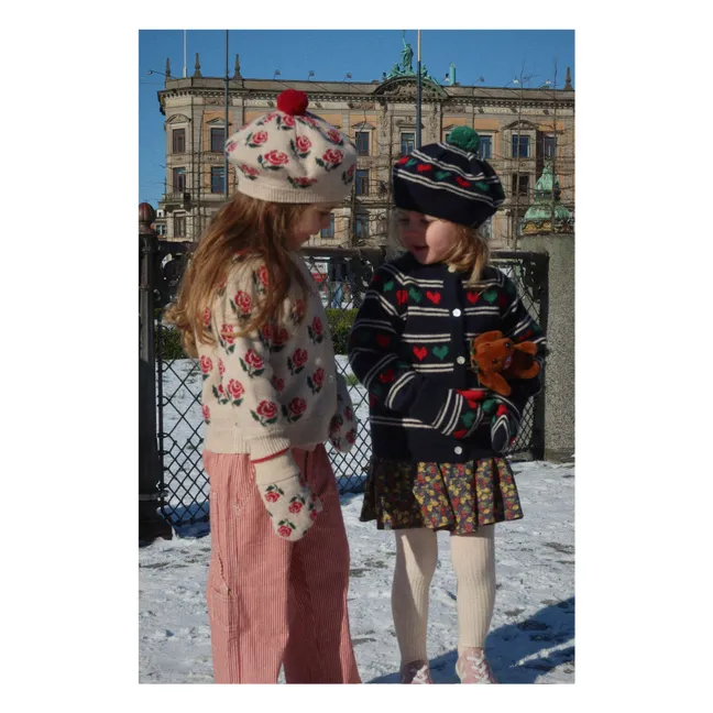 Belou Roses Wool Cardigan | Ecru