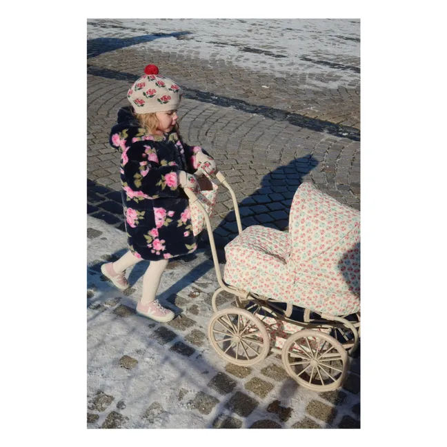 Béret Belou Roses Coton Bio | Ecru