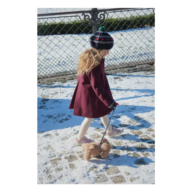 Belou Hearts Organic Cotton Beret | Navy blue