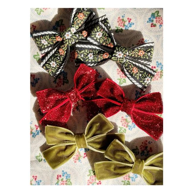 Lot de 6 Barrettes Micki Nœuds | Vert