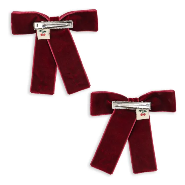 Lot de 2 Barrettes Juliette Nœuds | Bordeaux