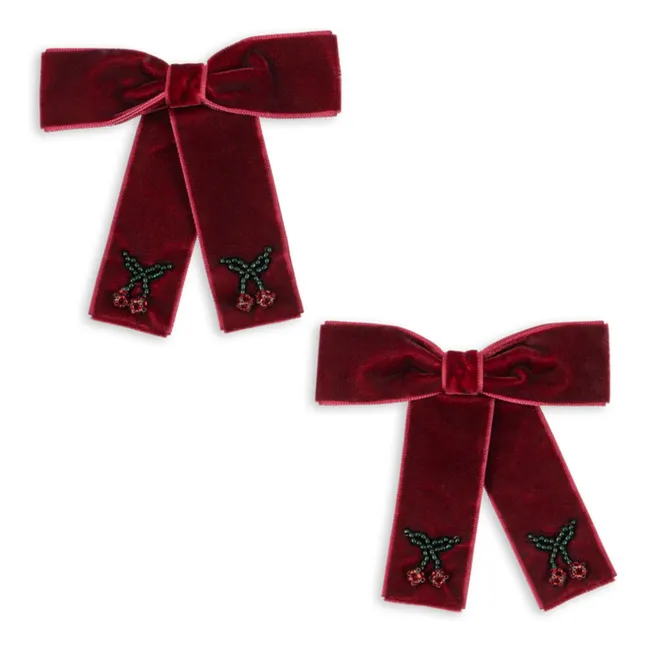 Lot de 2 Barrettes Juliette Nœuds | Bordeaux