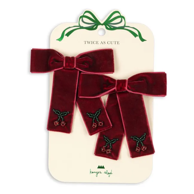 Lot de 2 Barrettes Juliette Nœuds | Bordeaux