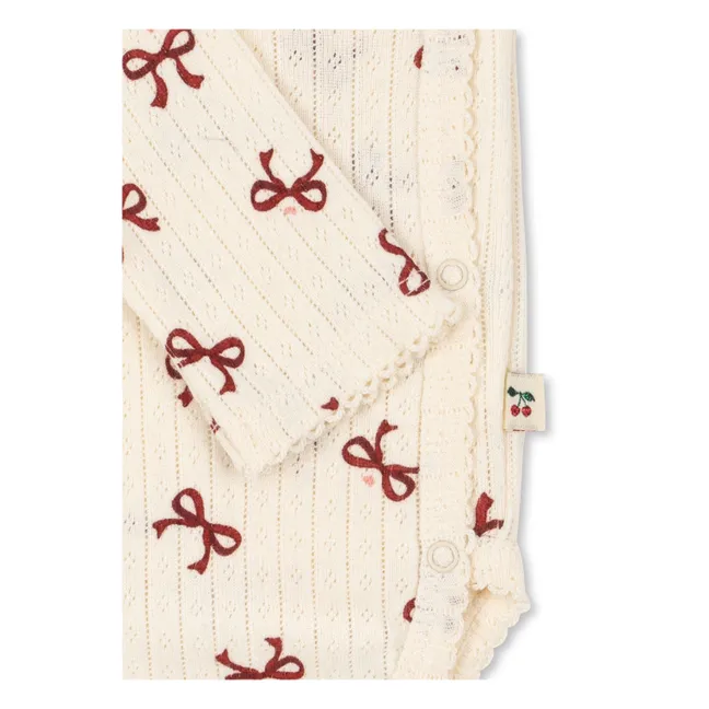 Body gekreuzt Minnie Spitzenknoten Bio-Baumwolle | Beige