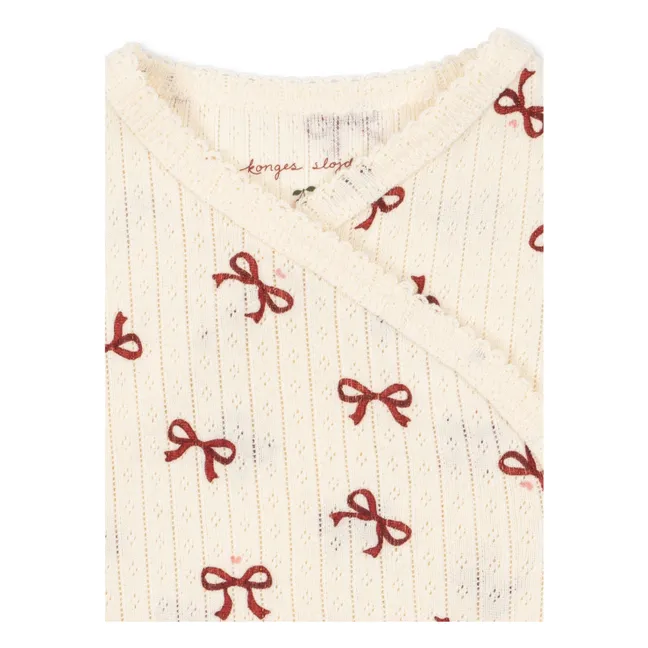 Body Croisé Minnie Nœuds Pointelle Coton Bio | Beige