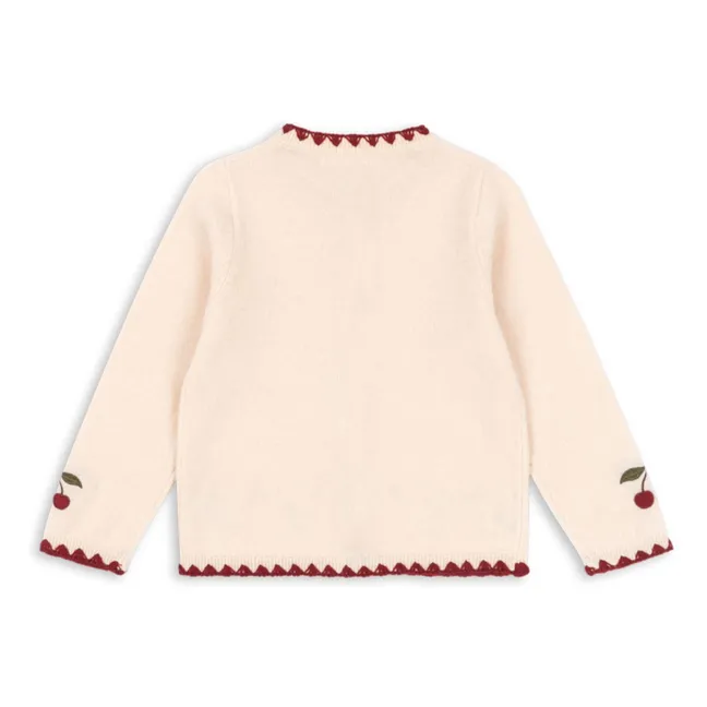 Cardigan Collette Cerises Laine | Ecru
