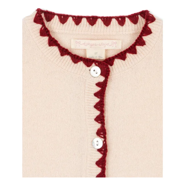 Cardigan Collette Cerises Laine | Ecru