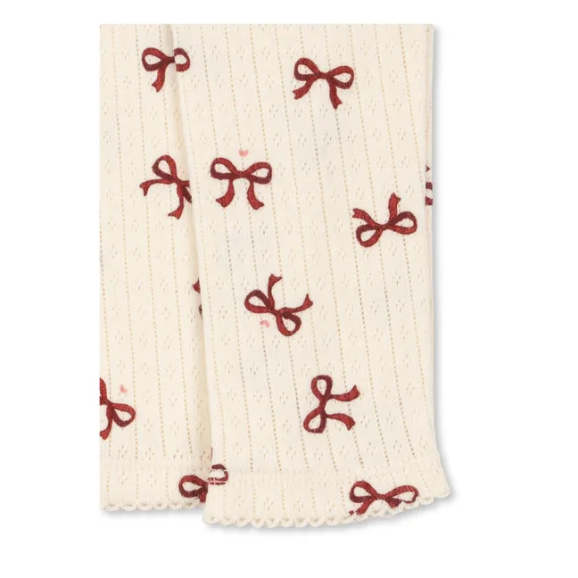 Legging Minnie Nœuds Pointelle Coton Bio | Beige