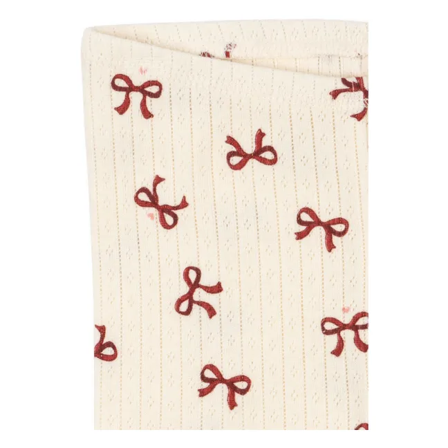 Legging Minnie Nœuds Pointelle Coton Bio | Beige