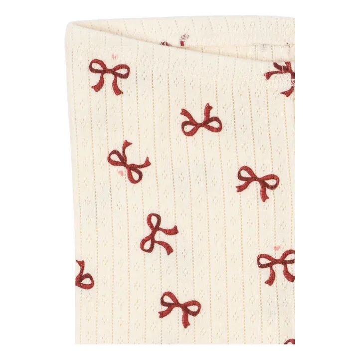 Legging Minnie Nœuds Pointelle Coton Bio | Beige- Image produit n°2
