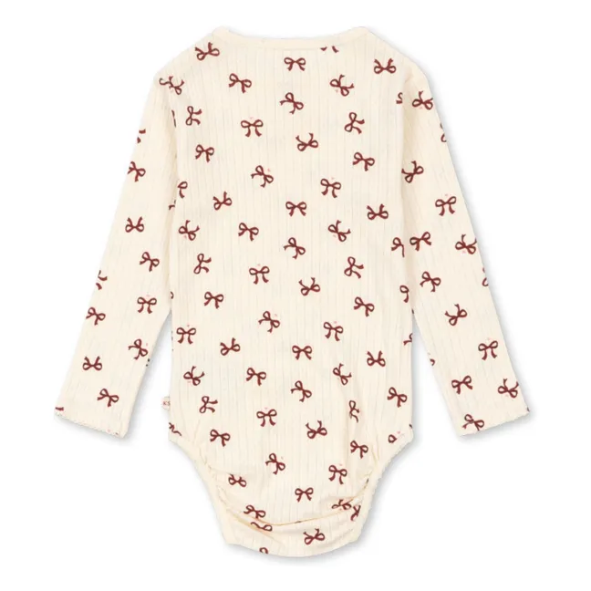 Body Minnie Nœuds Pointelle Coton Bio | Beige