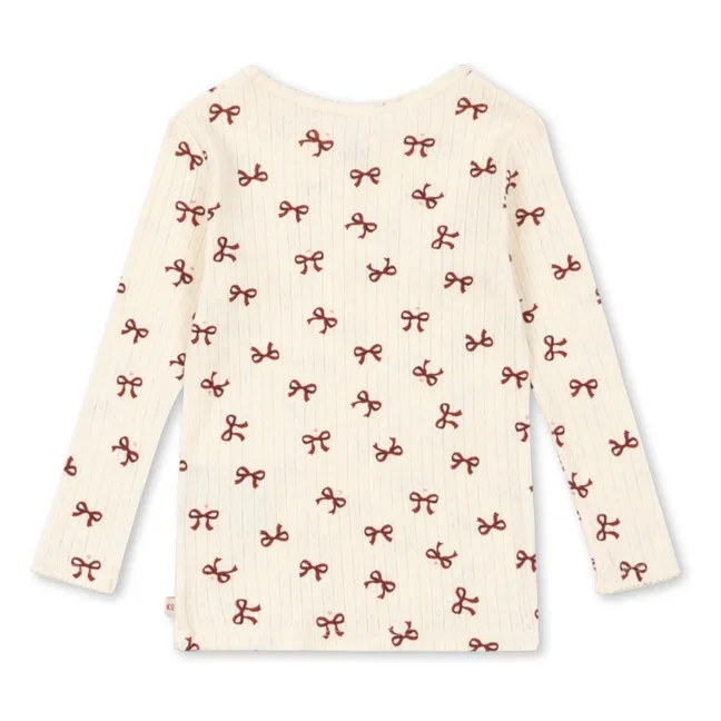 Minnie T-shirt Pointelle knots Organic cotton | Beige