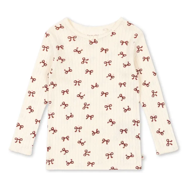 Minnie T-shirt Pointelle knots Organic cotton | Beige