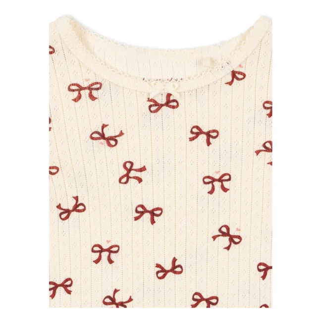 Minnie T-shirt Pointelle knots Organic cotton | Beige