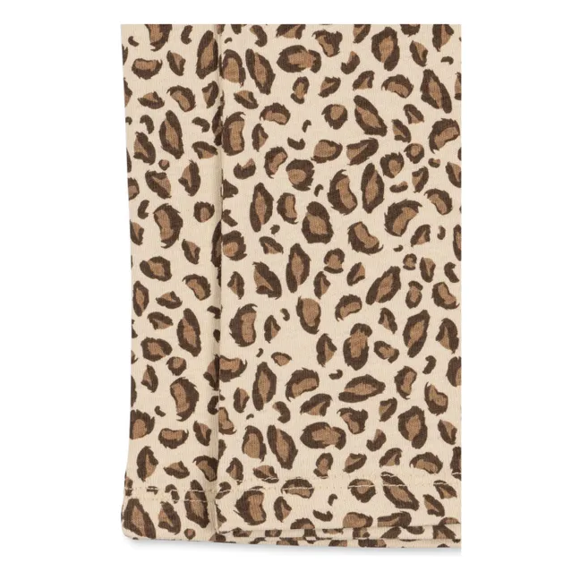 Pantalones de algodón orgánico Drey Leopard | Beige