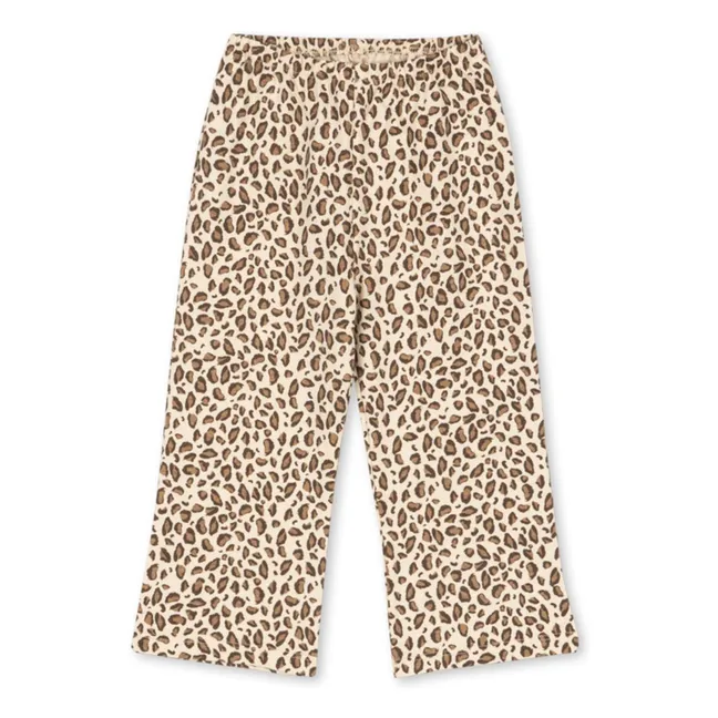 Drey Leopard Organic Cotton Pants | Beige