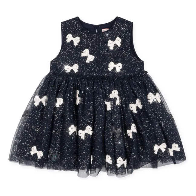 Kleid Yvonne Pailletten | Nachtblau