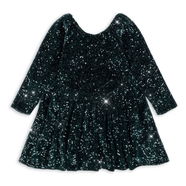 Kleid Viola Glitzer | Dunkelgrün