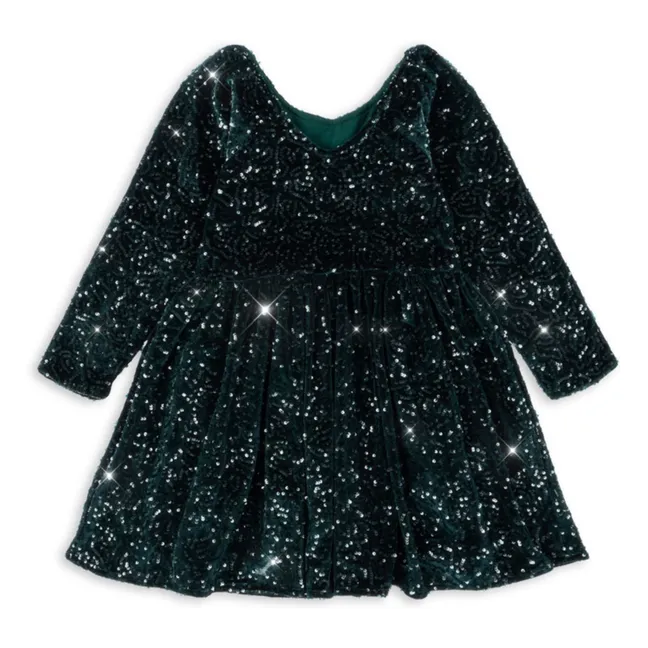 Vestido Viola Pailletée | Verde Oscuro