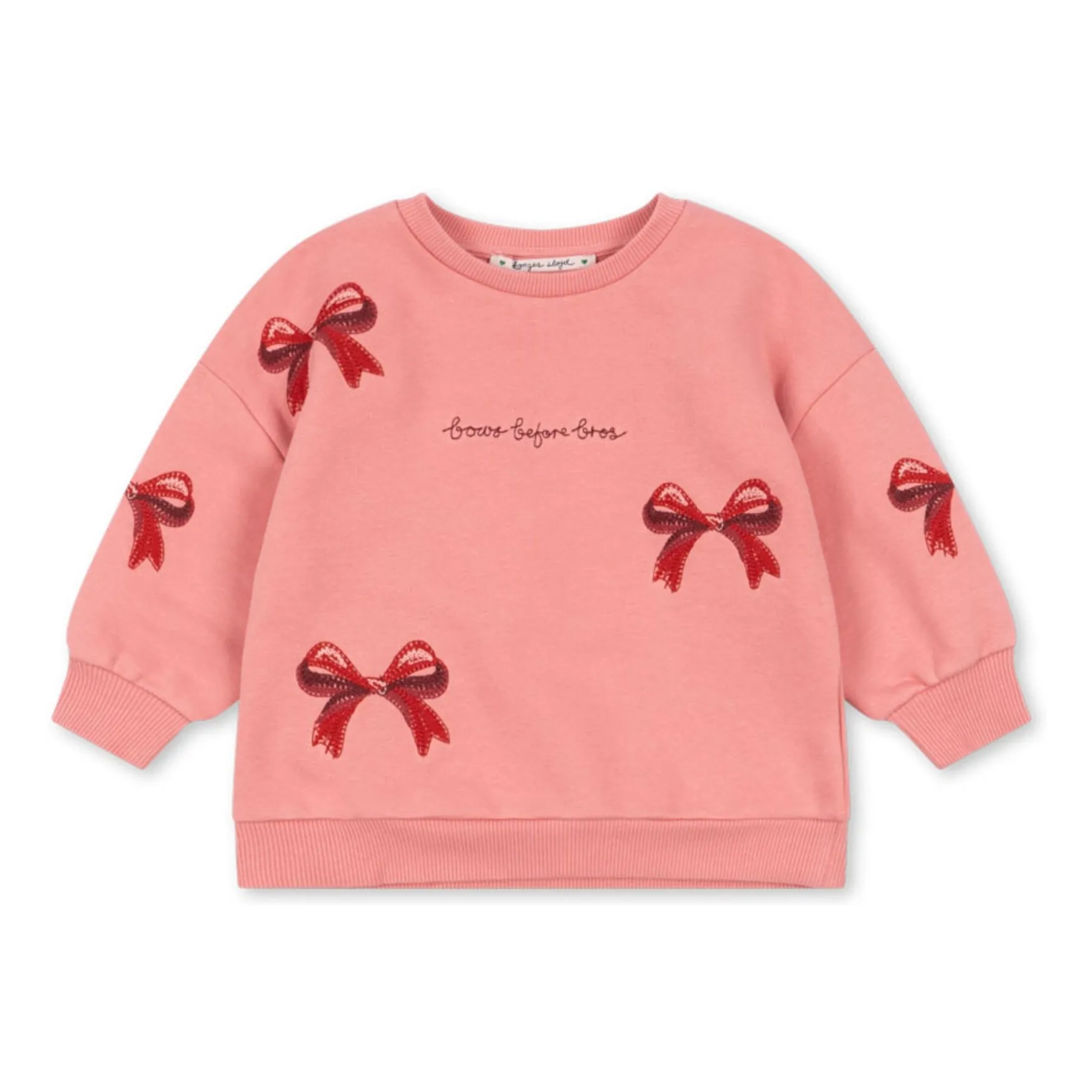 Konges Sløjd Pink Lou Nœuds Organic Cotton Sweatshirt