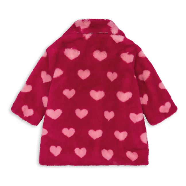 Manteau Façon Fourrure Fuzzie Fibres Recyclées | Rouge