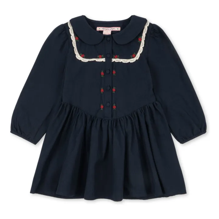 Robe Emmy Coton Bio | Bleu marine- Image produit n°0