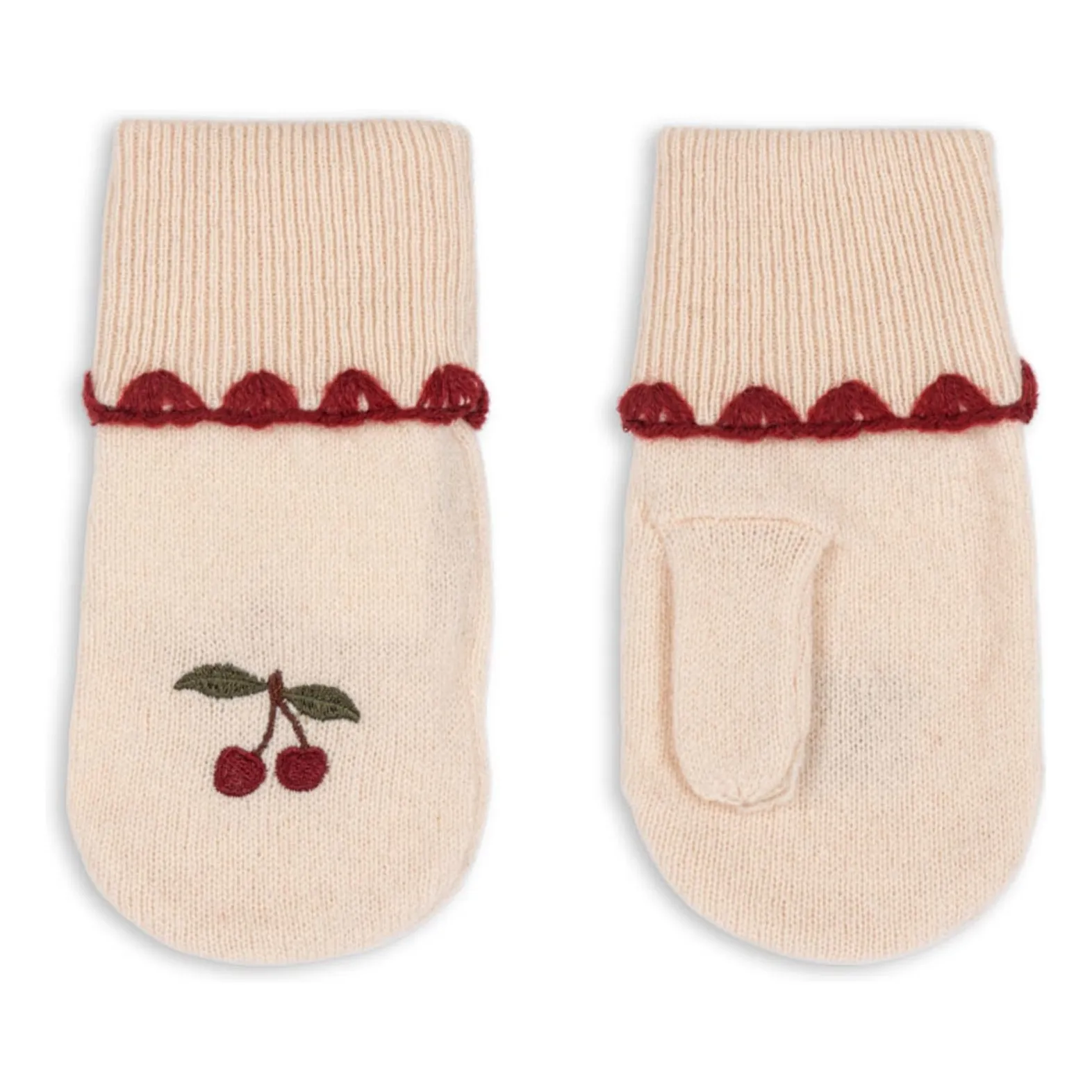 Konges Sløjd Ecru Collette Cerises Wool Mittens