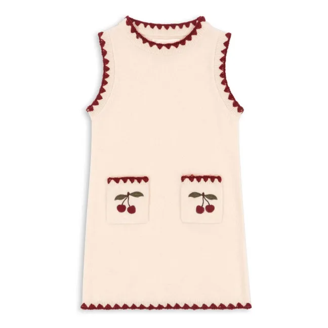 Robe Collette Cerises Laine | Ecru