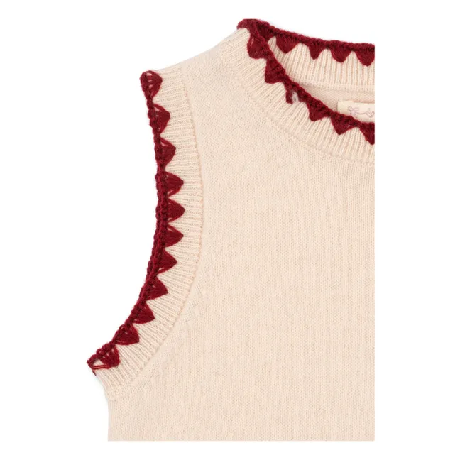 Robe Collette Cerises Laine | Ecru