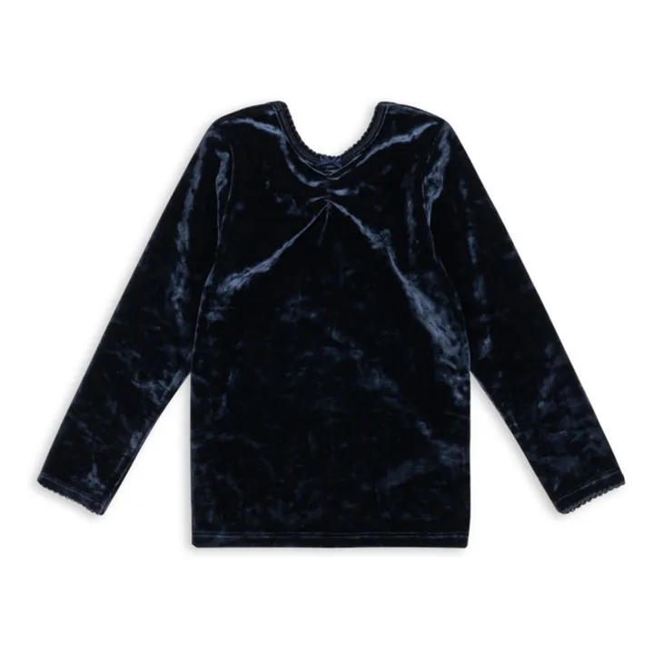 T-shirt Carlito Velours Fibres Recyclées | Bleu marine- Image produit n°0