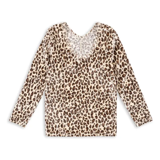 T-shirt Carlito Léopard Velours Fibres Recyclées | Beige