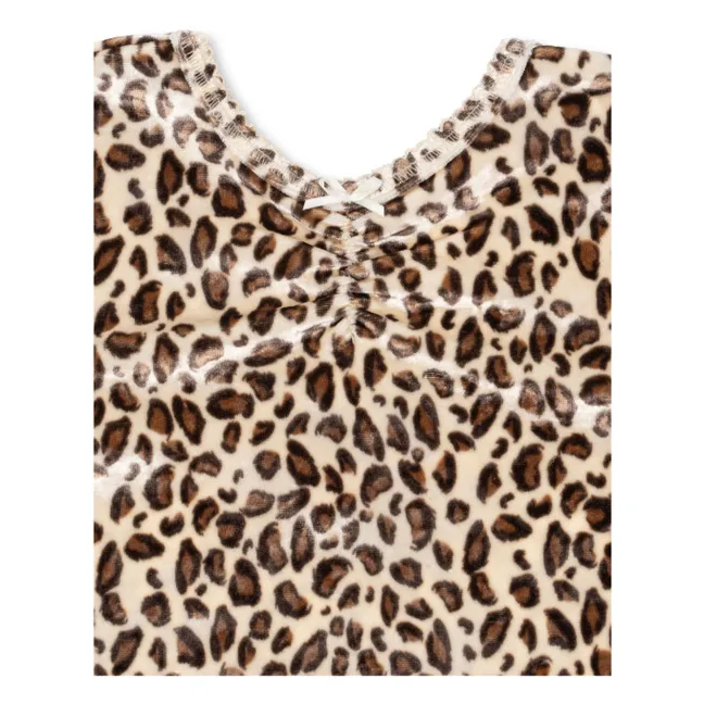 Carlito T-Shirt Leopard Velours Recycelte Fasern | Beige