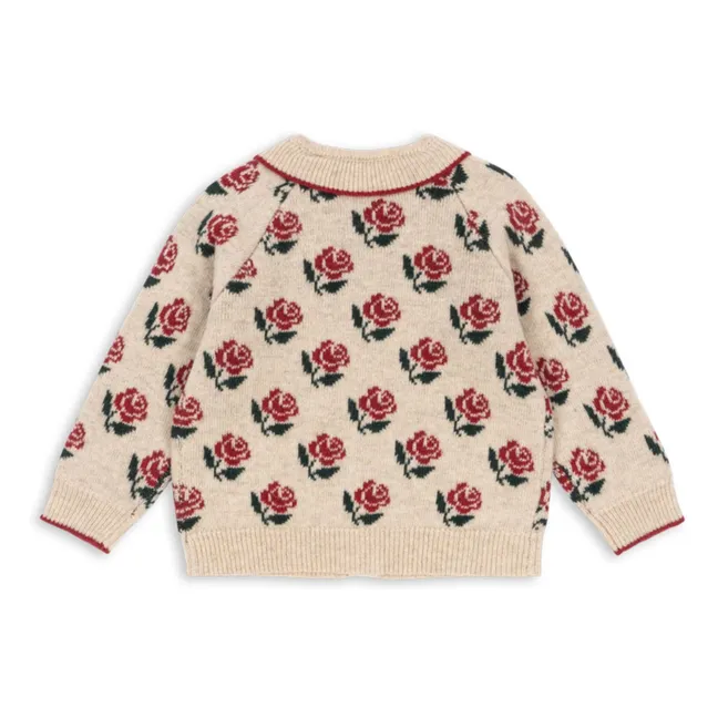 Belou Roses Wool Cardigan | Ecru