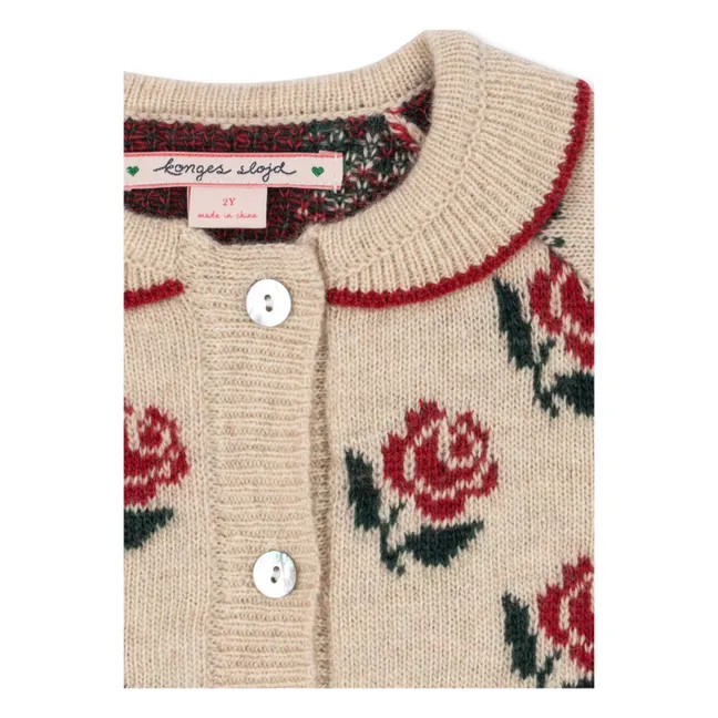 Cardigan Belou Roses Laine | Ecru