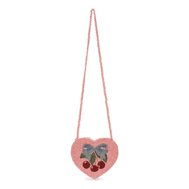 Borsa a cuore con perle | Rosa
