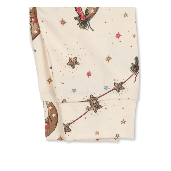 Ensemble Body Croisé et Pantalon Lunes Coton Bio | Ecru- Image produit n°5