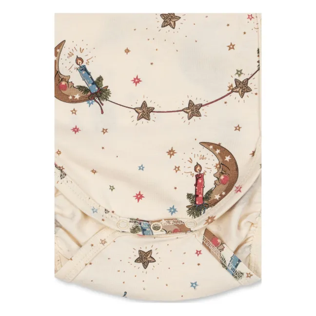 Ensemble Body Croisé et Pantalon Lunes Coton Bio | Ecru