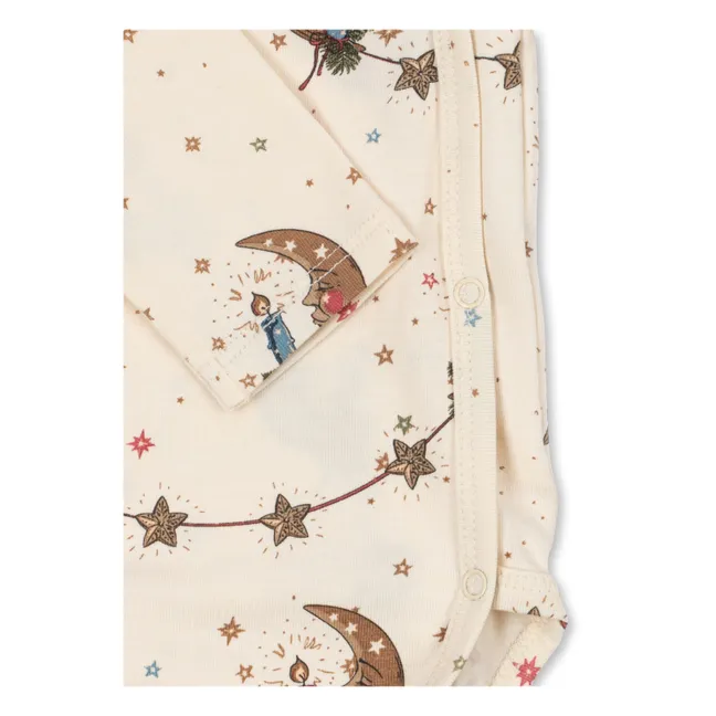 Lunes Organic Cotton Double Breasted Bodysuit and Pants Set | Ecru