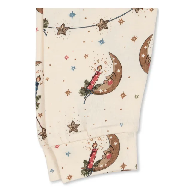 Lunes organic cotton bodysuit and pants set | Ecru