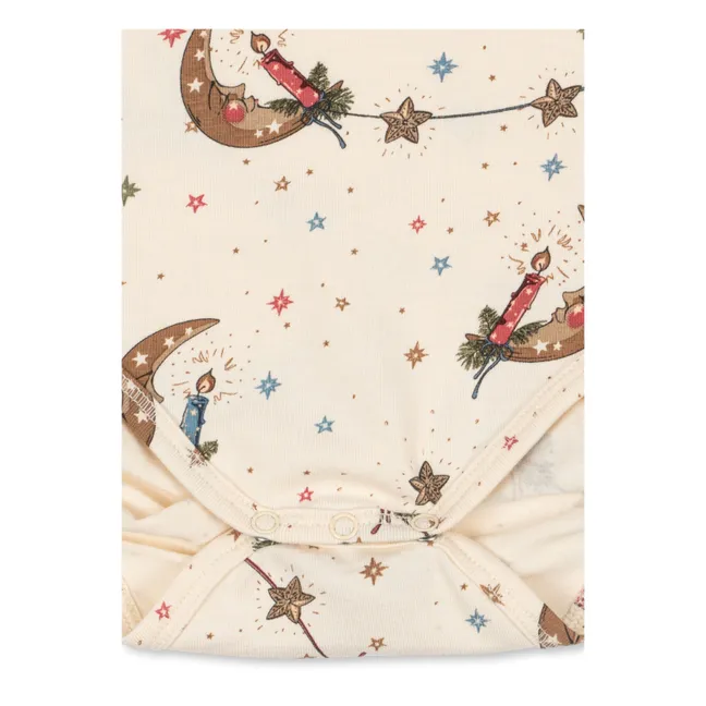 Set body e pantaloni in cotone biologico Lunes | Ecru