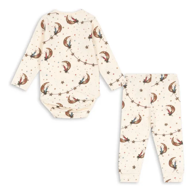 Ensemble Body et Pantalon Lunes Coton Bio | Ecru