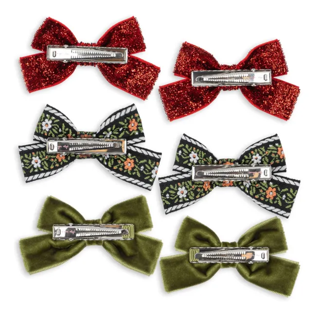 Lot de 6 Barrettes Micki Nœuds | Vert
