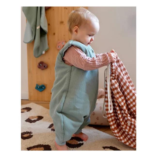 Footed sleeping bag in organic cotton | Sage