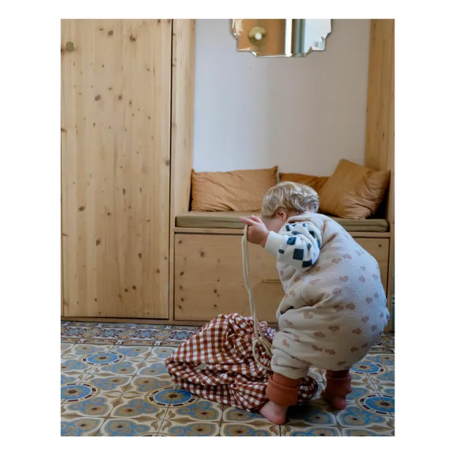 Gigoteuse à pieds en coton bio Cœur | Crème