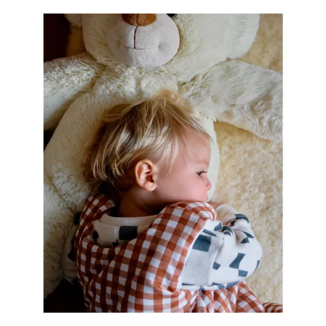 Vichy organic cotton sleeping bag | Caramel